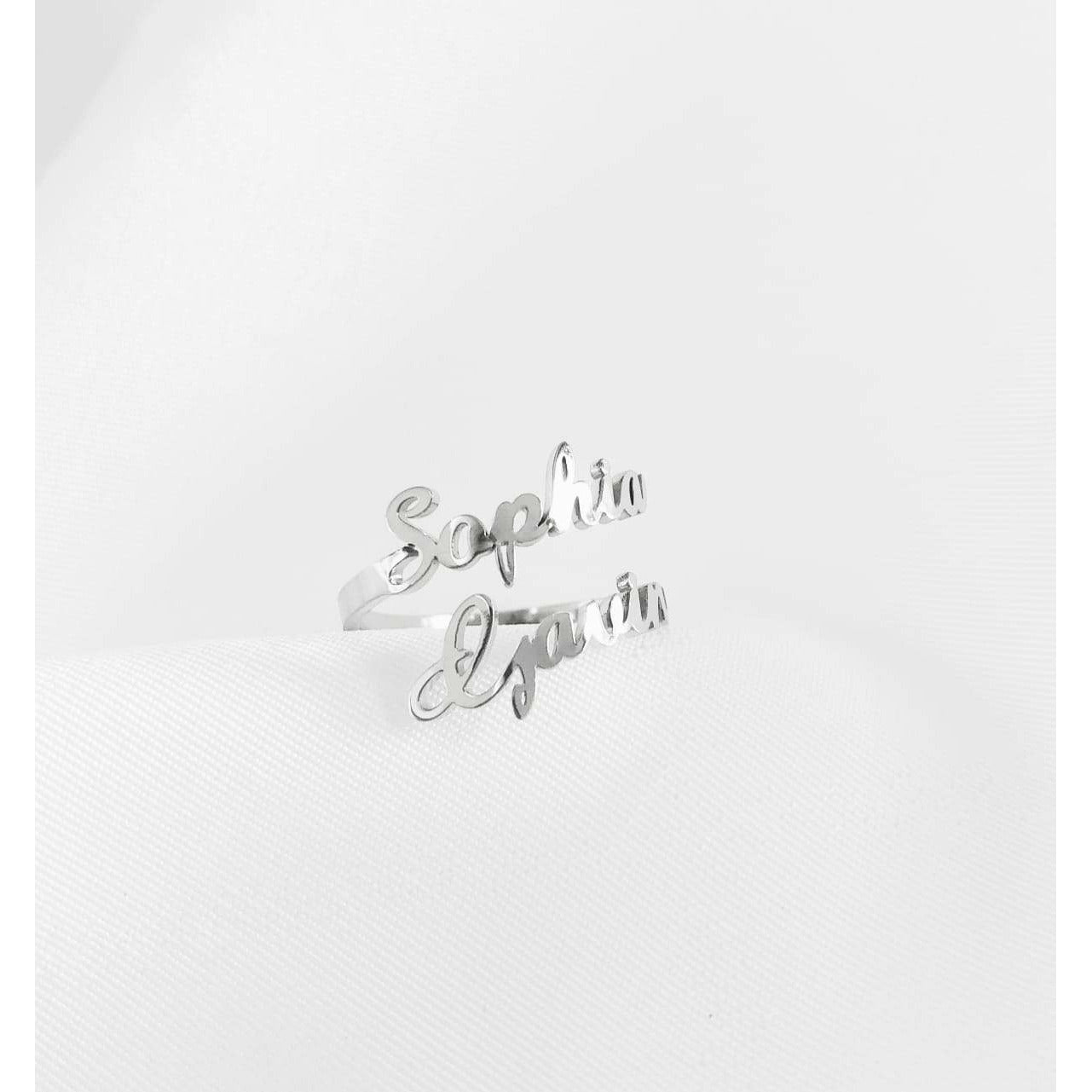 Personalized Double Name Ring - Itty Bittie
